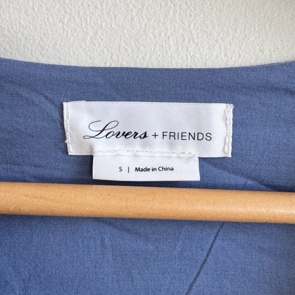 LOVERS + FRIENDS • Crush Wrap Mini Dress in Blue - Picture 4 of 10